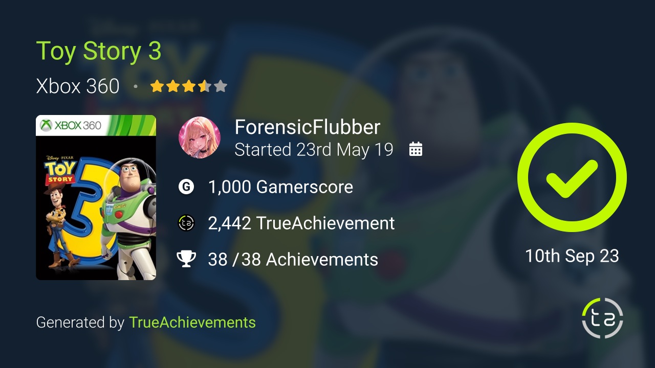 Toy Story 3 achievement summary